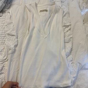 We The Free V-Neck White Tank Top